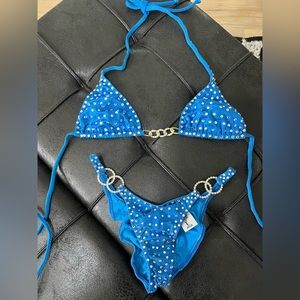 Custom bikini completion suit w/ swarovski crystals